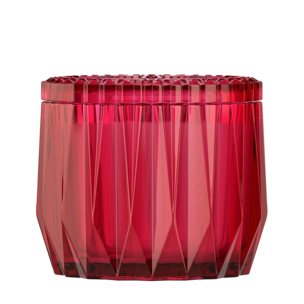 New Harry Slatkin Wicked Cherry 3-Wick Faceted Glass Candle 14 Oz.